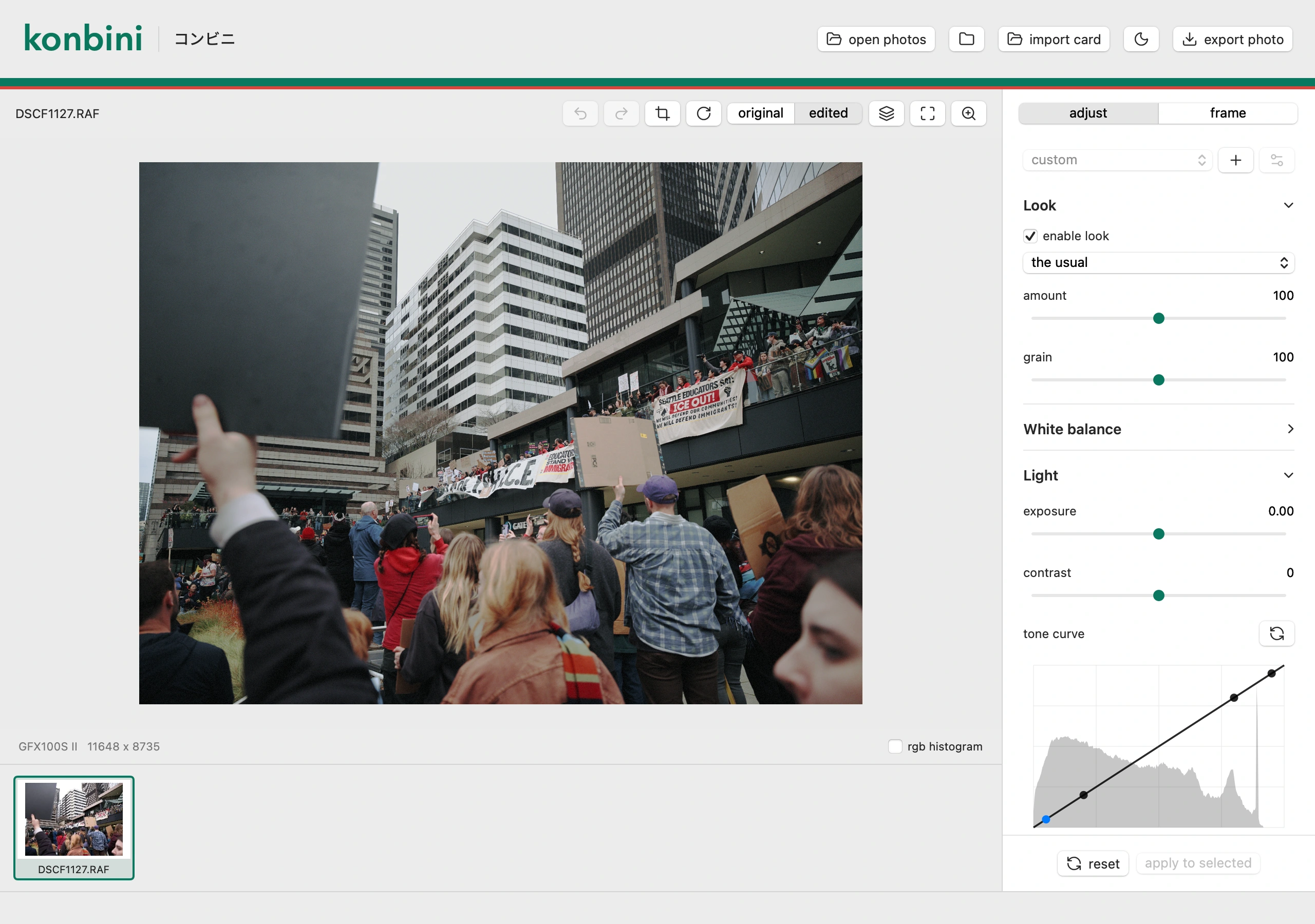 konbini native editor in light mode